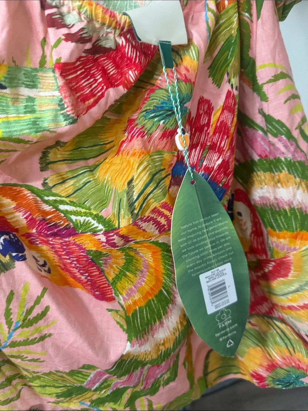 FARM Rio Pink Tropical One-Shoulder Mini summer dress - Picture 2 of 6